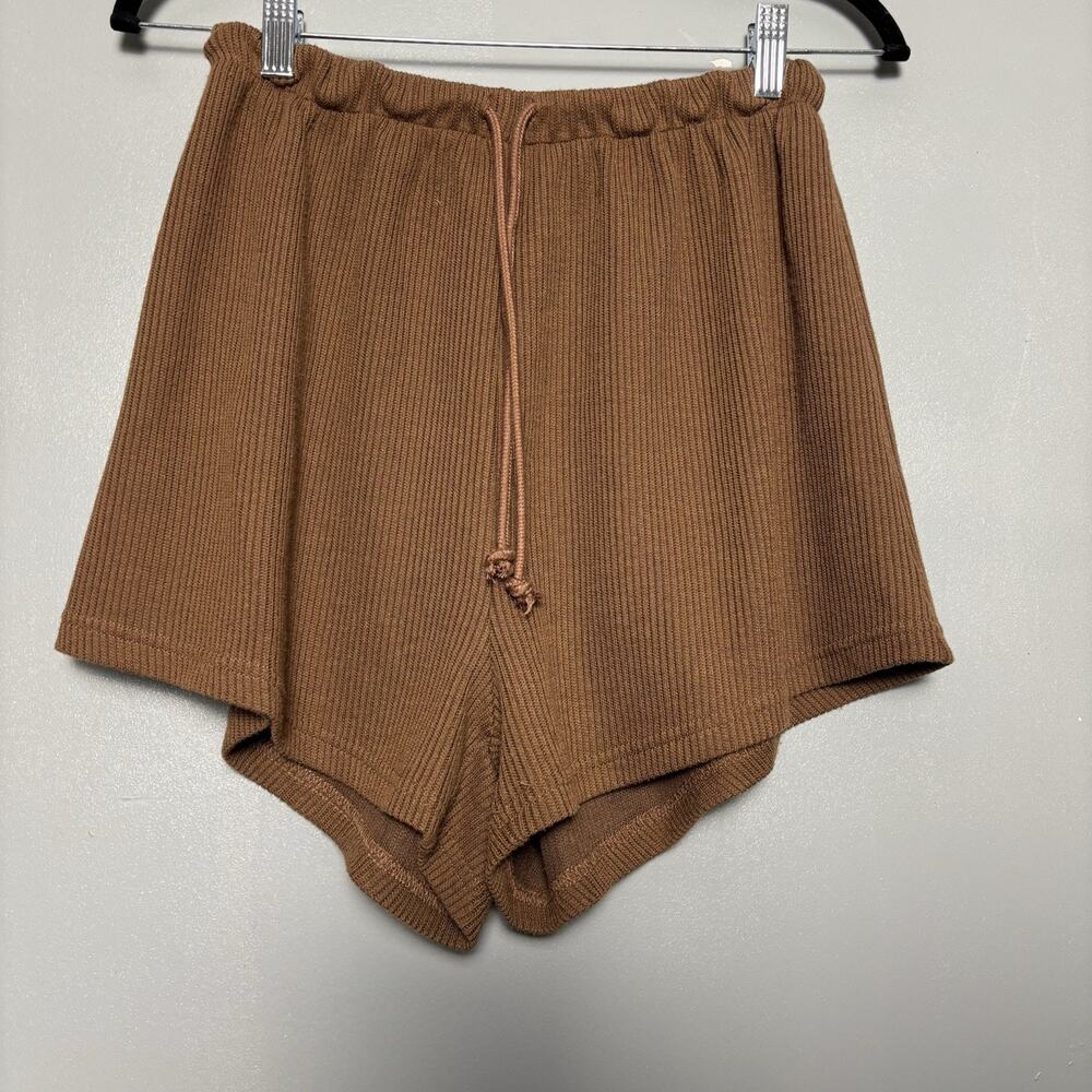 SABO Women’s Shorts Chocolate Knit High Waist Medium